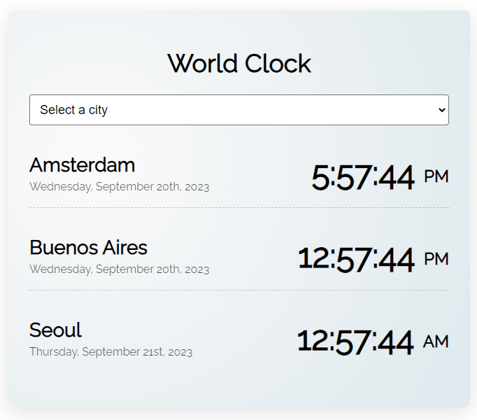 World clock app